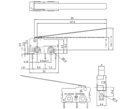 Czujnik krańcowy - schemat