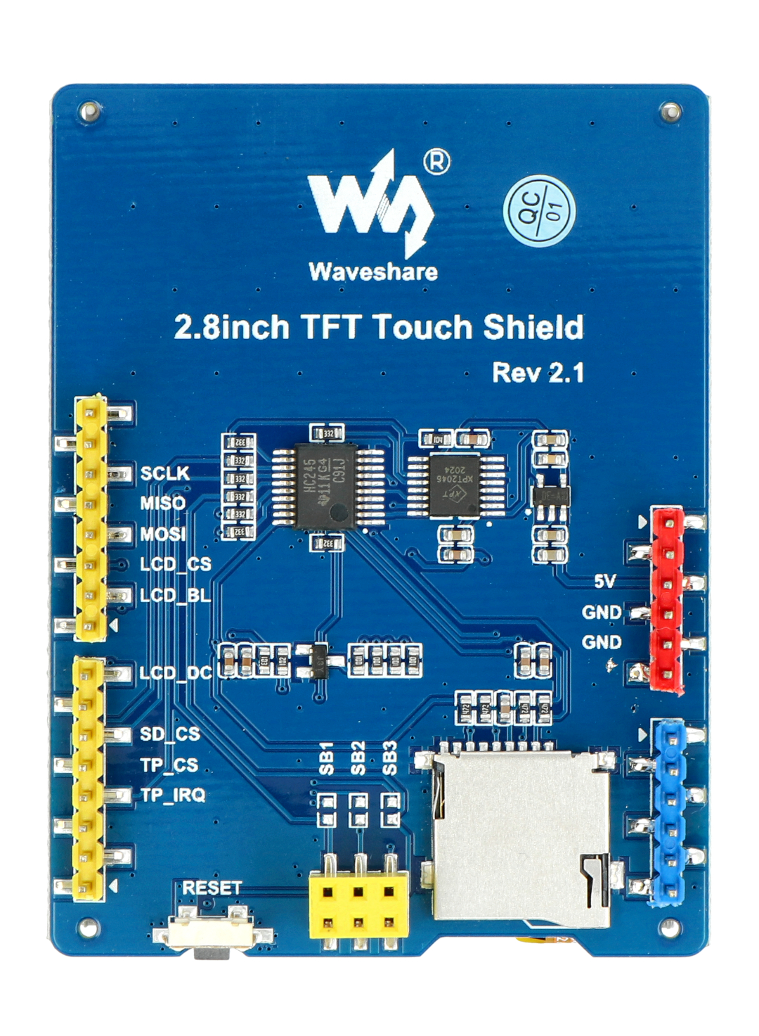 LCD TFT Rev 2.1 Touch-Display 2,8 '' 320x240px SPI mit microSD-Lesegerät -  Shield für Arduino - Waveshare 10684