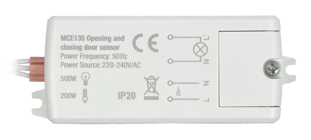 PIR-Sensor zur Erkennung von Türbewegungen - 5 cm 500 W - MCE135