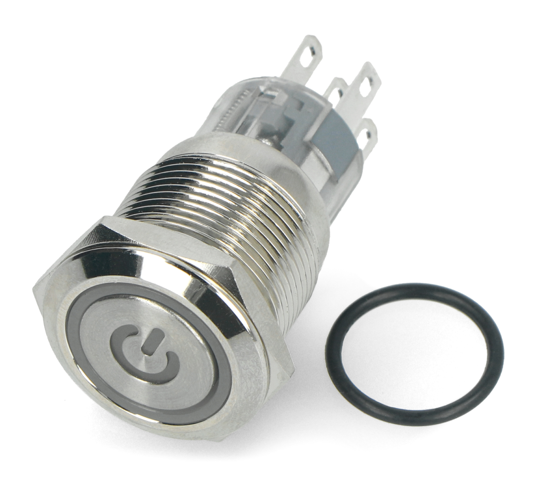 Taster oder Schalter 12V mit LED Beleuchtung (in 5 Farben), 2 Größen (12  oder 16mm) auswählbar (12mm Schalter, Blau)