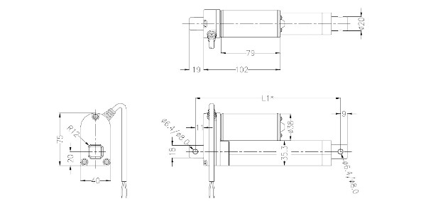12 V LAD 150 mm Betätiger