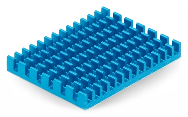 Kühlkörper 40x30x5mm für Raspberry Pi 4 mit Wärmeleitband - blau