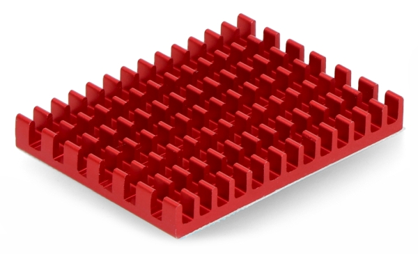 Kühlkörper 40x30x5mm für Raspberry Pi 4 mit Wärmeleitband - rot