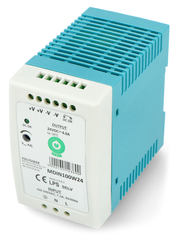 MDIN100W24 Netzteil für eine DIN-Schiene - 24V / 4A / 100W