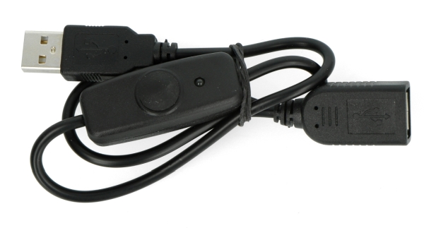 USB A - A Verlängerungskabel mit Ein-/Ausschalter, schwarz - 0,5 m