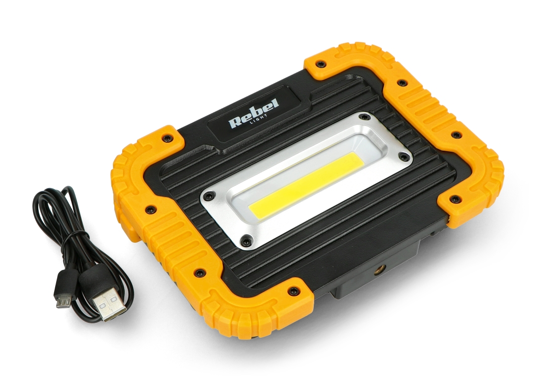 Wiederaufladbarer LED-Fluter mit USB-Kabel, 10 W, 900 lm, IP44, 3,7 V, 4000  K