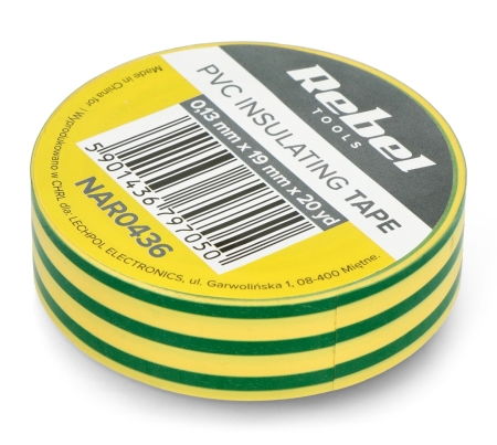 Isolierband Rebel 0,13x19mm x 18,2m gelb-grün