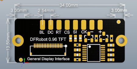 Abmessungen des LCD-Displays