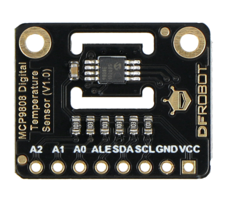 Digitaler Temperatursensor von DFRobot, ausgestattet mit dem MCP9808-System.