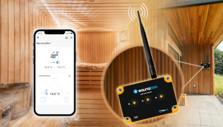 BleBox saunaBox Pro-Version mit Antenne