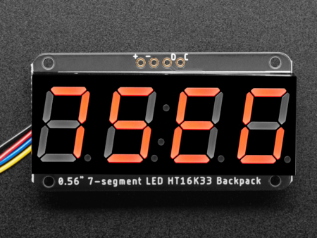 0,56 Zoll 4-stelliges Display – 7-Segment-Rucksack – I2C – rot – STEMMA QT / Qwiic – Adafruit 5599
