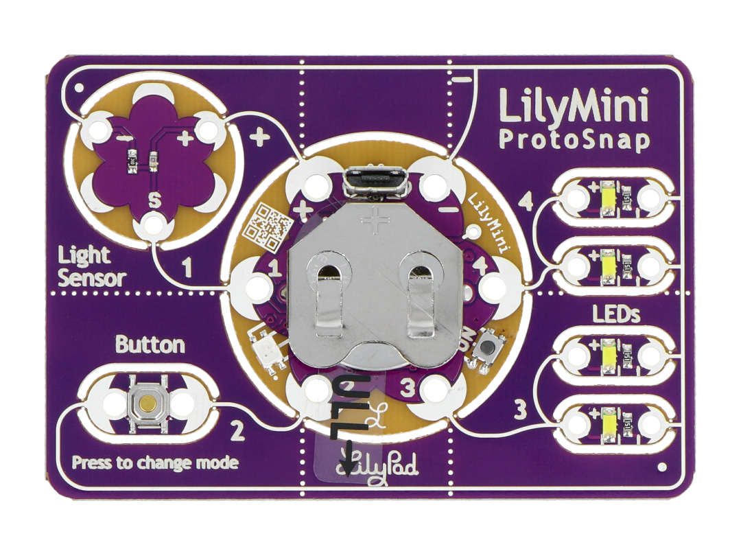 LilyPad LilyMini ProtoSnap interaktives Prototyping-Modul für Kleidung -  SparkFun DEV-14063 Botland - Robotikgeschäft