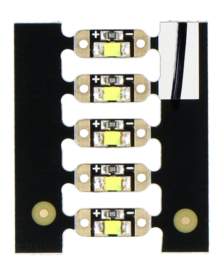 Es befinden sich 5 LEDs auf dem Streifen