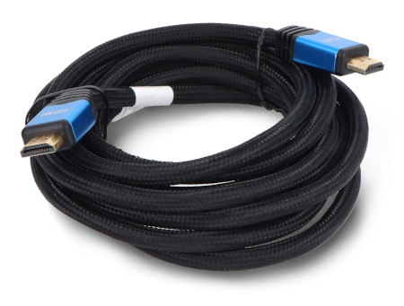 Przewód HDMI 2.0 - czarny w oplocie - 3 m - Lanberg CA-HDMI-20CU-0030-BL