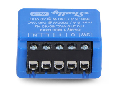 Shelly Plus 1 Mini Gen3 - przekaźnik 240 V / 8 A WiFi / Bluetooth - aplikacja Android / iOS