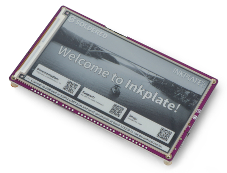 Inkplate 5 Gen2 - wyświetlacz e-paper 5,2'' 1280 x 720 px - ESP32 - zgodny z Arduino - Soldered 333333
