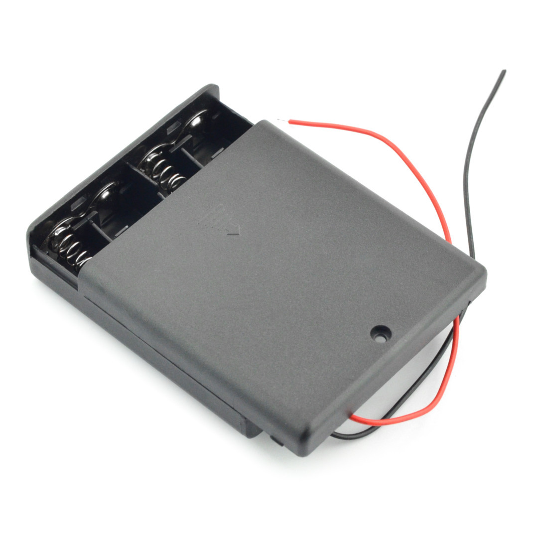 Korb für 4 AA-Batterien mit Schalter und Deckel