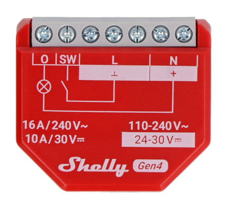 Das Shelly 1PM Gen4 Set aus 4 Controllern ist ein kompaktes Einbaumodul, das die Fernsteuerung von elektrischen Geräten und