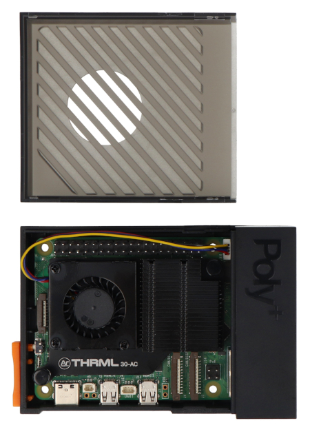 Argon Poly+ 5 ist ein schwarzes Gehäuse, das für den Minicomputer Raspberry Pi 5 entwickelt wurde