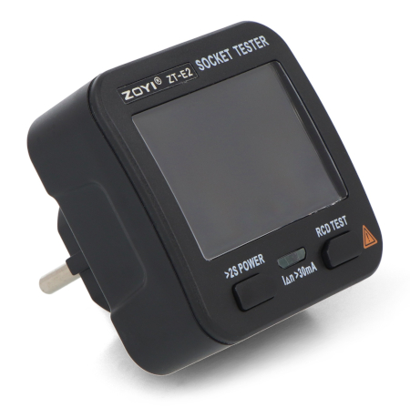 230-V-Netzsteckdosenprüfer mit FI-Schutzschalter, NCV und Spannungsmessung – ZOYI ZT-E2